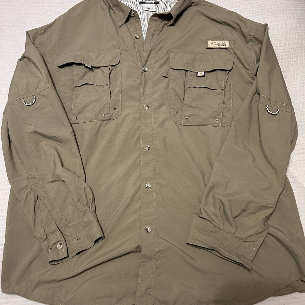 Columbia Olive/Tan Lightweight Men's Fishing Shirt Jacket